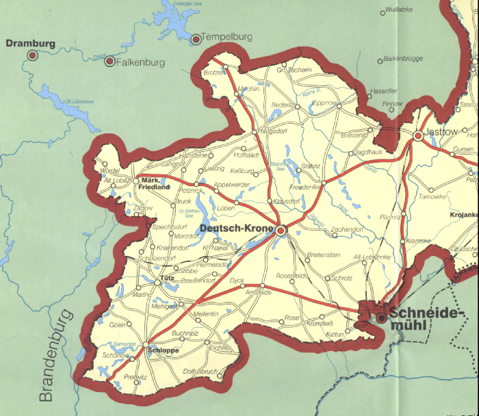 Karte des Kreises Deutsch Krone